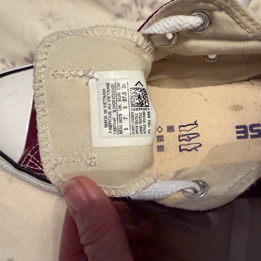 Converse Burgundy and Cream Sneakers